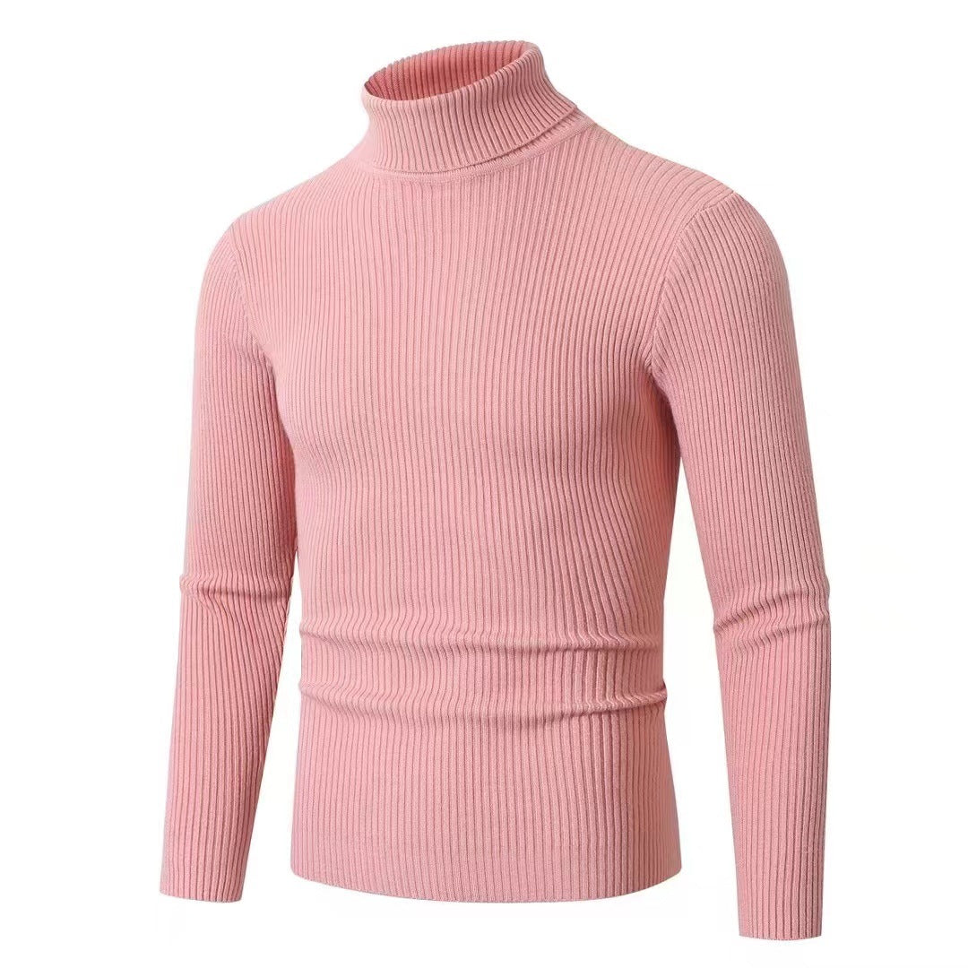 Men's Stand Collar Sweater made of Ribbed Knit Lisslune