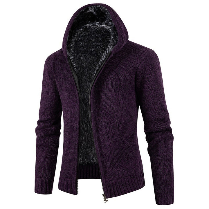 Men's hooded cardigan with soft inner lining Lisslune