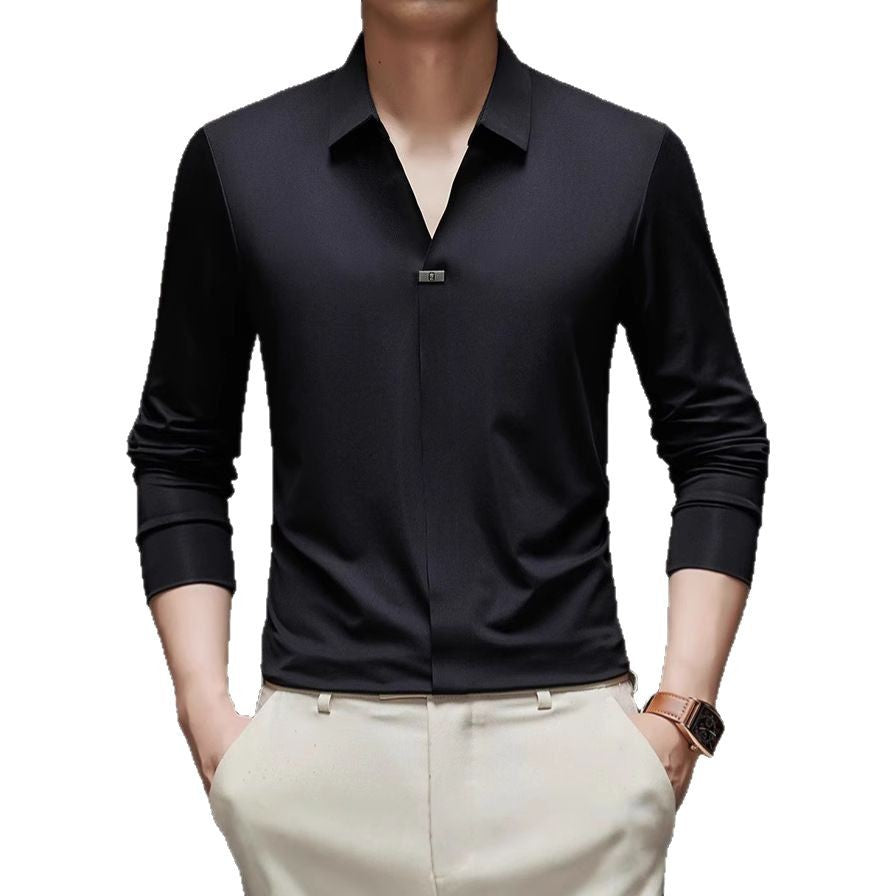 Men's Slim-Fit Long Sleeve Shirt made of high-quality functional fiber Lisslune