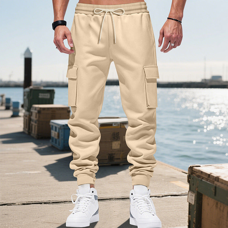 Men's cargo joggers with elastic waistband and practical side pockets Lisslune 1760051045