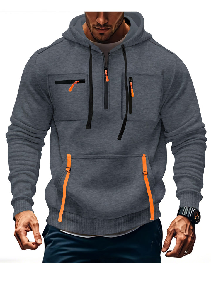 Men's stylish hoodie with functional zippered pockets Lisslune