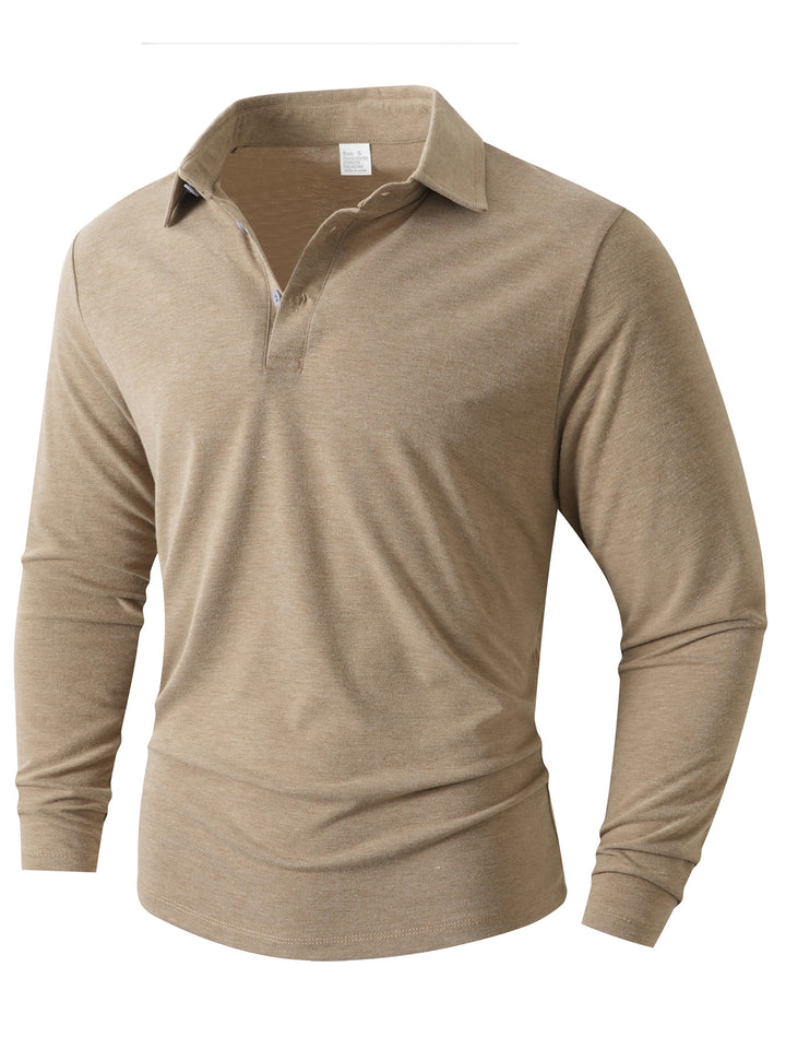 Men's Long Sleeve Polo Shirt with Modern Cut Lisslune