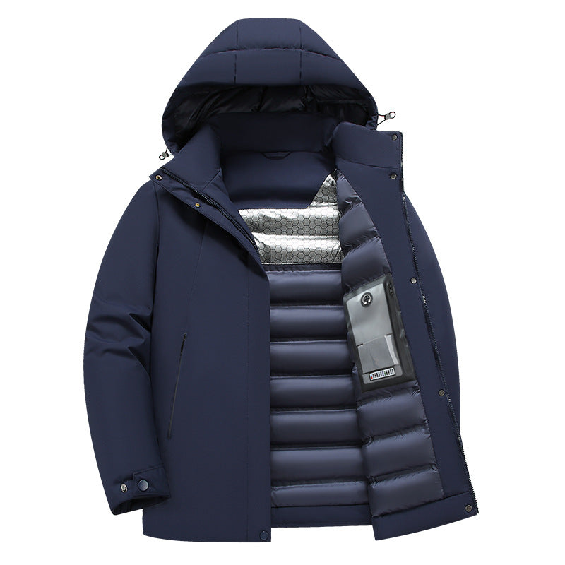 Men's insulated functional jacket with hood and water-repellent properties Lisslune