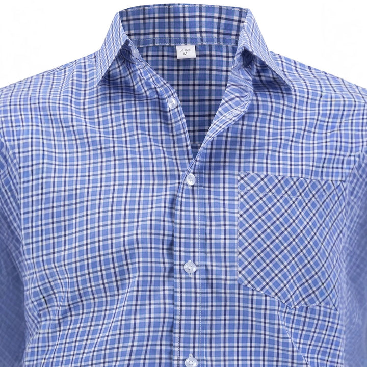Men's stylish checked long-sleeve shirt Lisslune