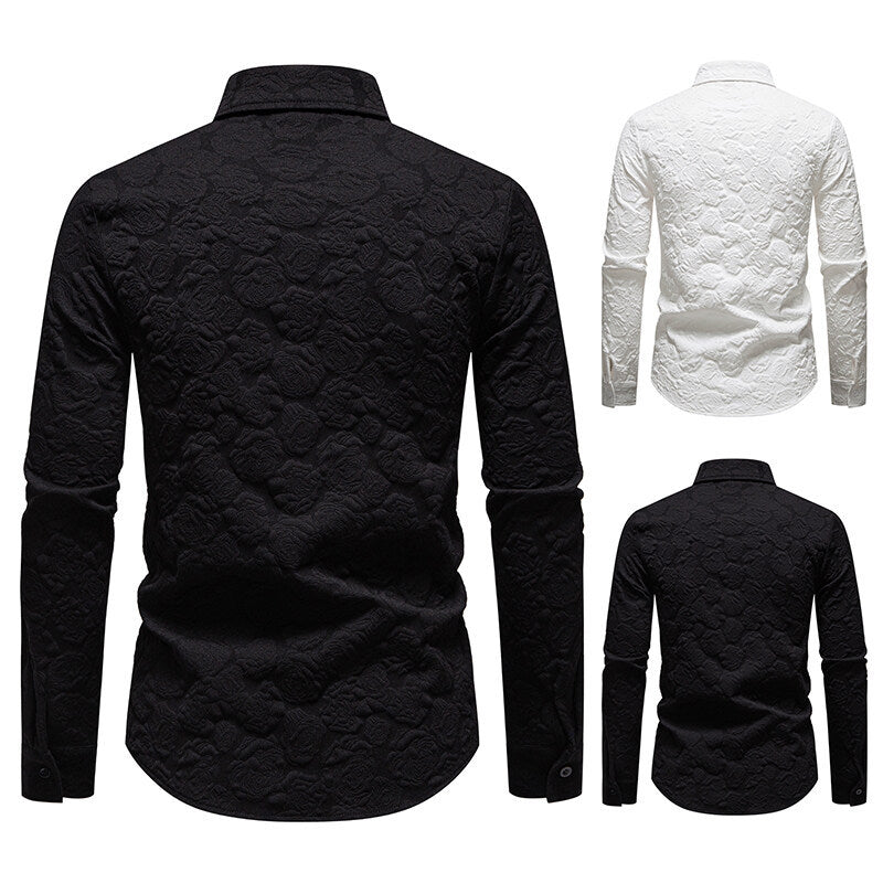 Men's long sleeve shirt with textured design Lisslune