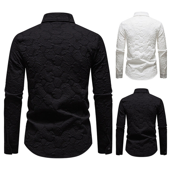 Men's long sleeve shirt with textured design Lisslune