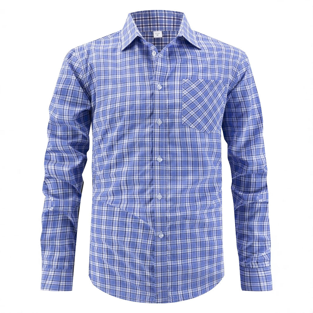 Men's elegant checked shirt with chest pocket Lisslune