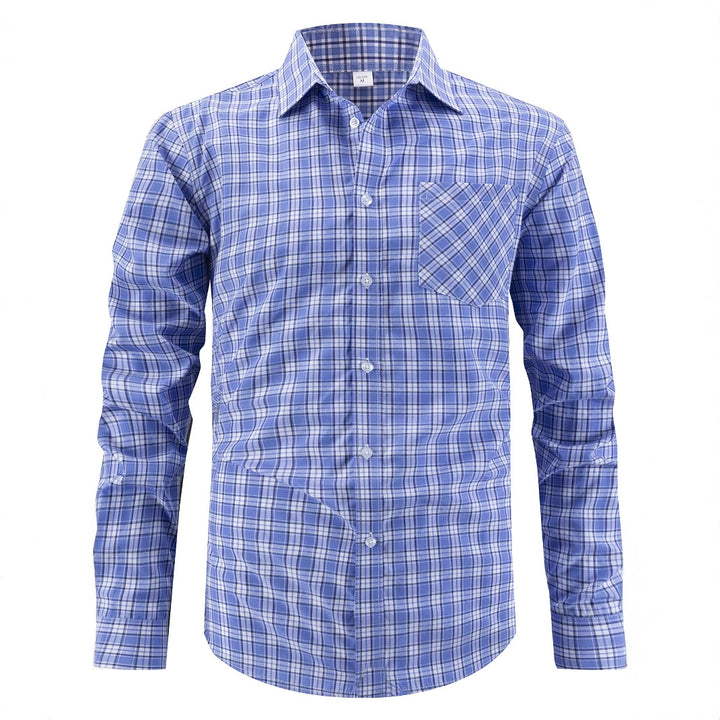Men's elegant checked shirt with chest pocket Lisslune