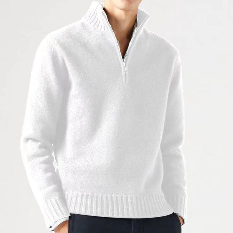 Men's sweater with high collar and modern zipper Lisslune