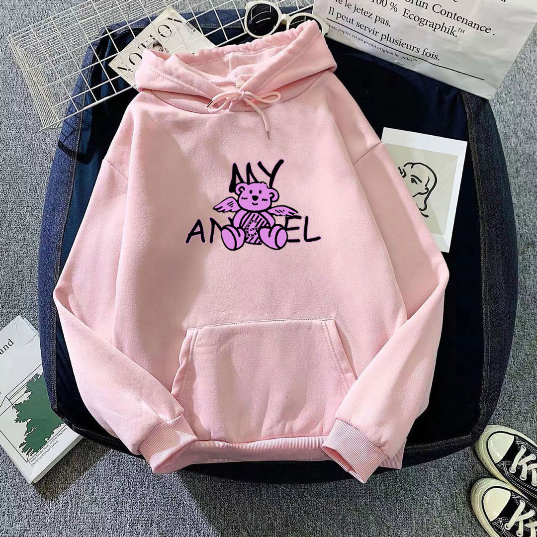 Women's hoodie with cute angel bear design Lisslune