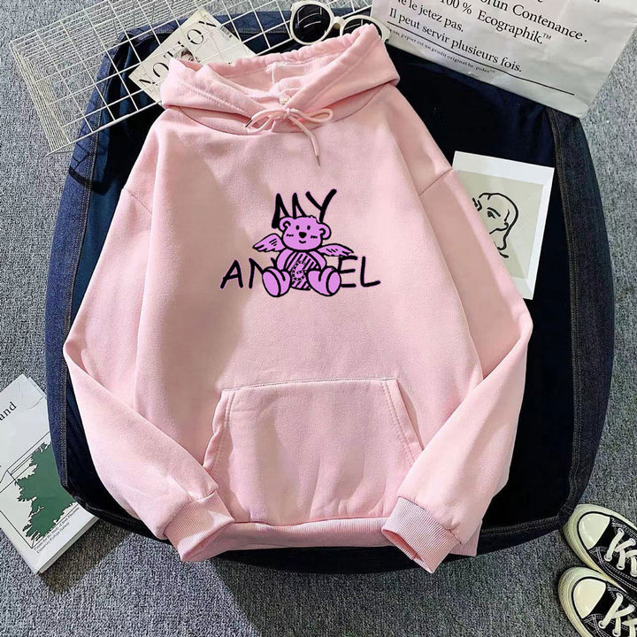 Women's hoodie with cute angel bear design Lisslune
