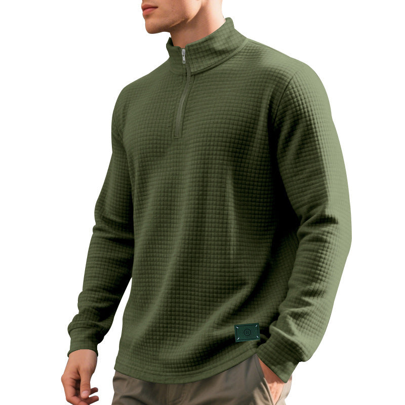 Men's sweater with textured design and high-collar Lisslune