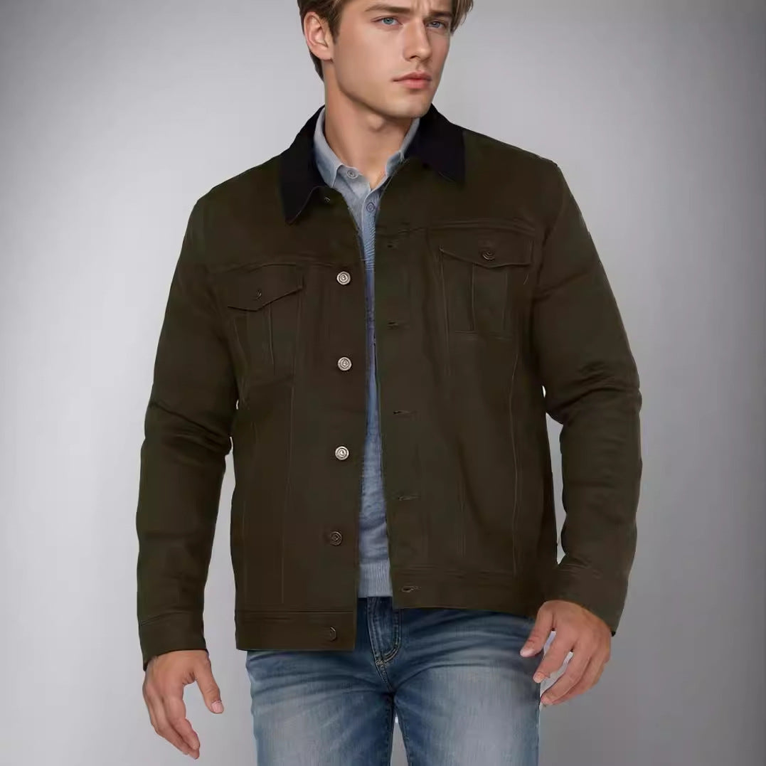 Men's denim jacket in classic style with practical pockets Lisslune