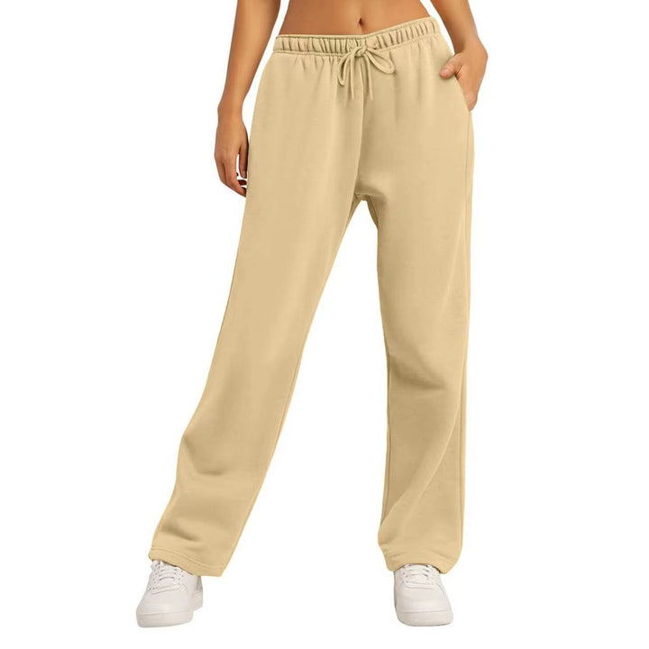 Women's comfortable casual pants with elastic waistband and pockets Lisslune
