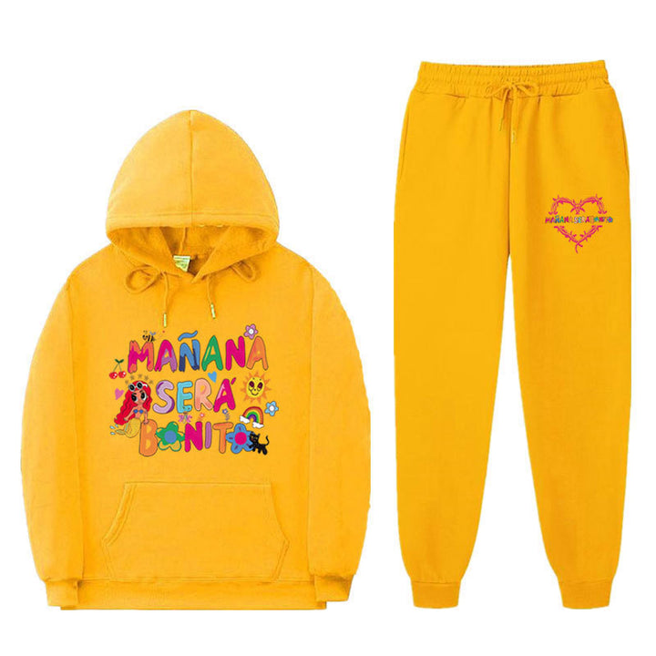 Women's Sweatshirt and Jogging Pants Set with Colorful Print Lisslune