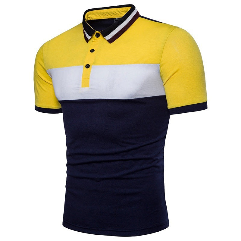 Men's polo shirt with modern block stripe design and high-quality cotton Lisslune