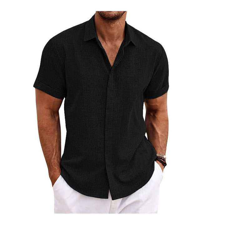 Men's Short-Sleeve Shirt with High-Quality Texture and Modern Cut Lisslune