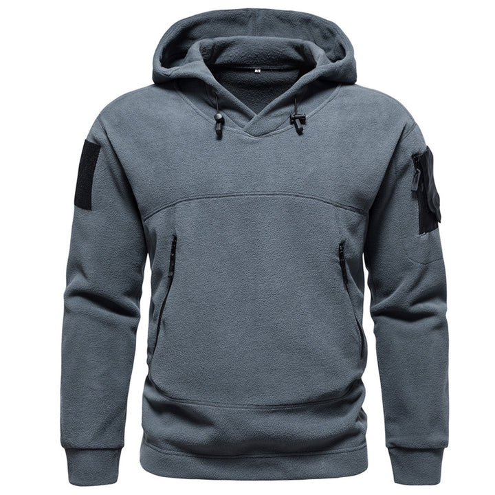 Men's modern fleece hoodie with strategically placed zip pockets Lisslune