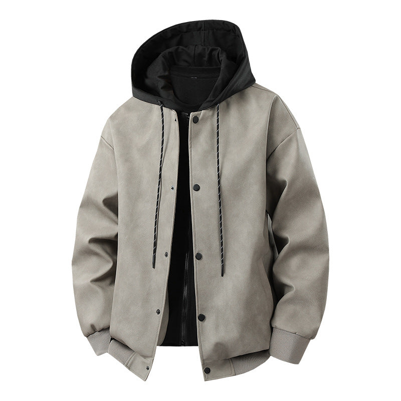 Men's stylish transitional jacket with removable hood and sporty accents Lisslune