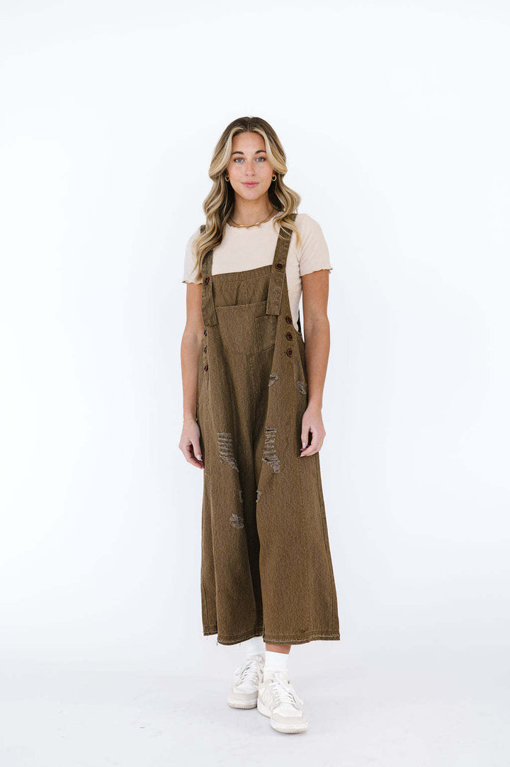 Women's casual denim overalls with trendy destroyed details Lisslune