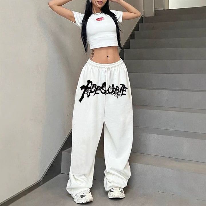 Women’s Casual Leisure Pants with Wide Cut and Stylish Print Lisslune