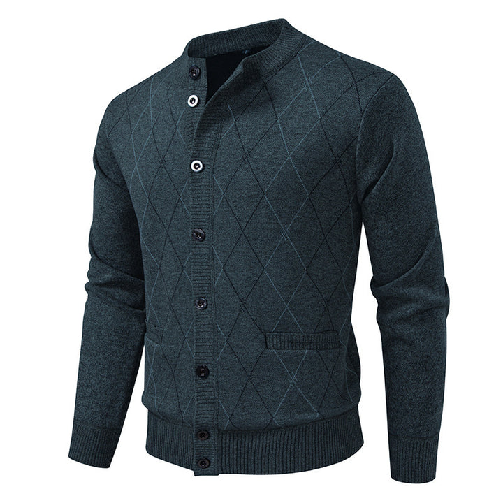 Men's cardigan with modern diamond pattern Lisslune