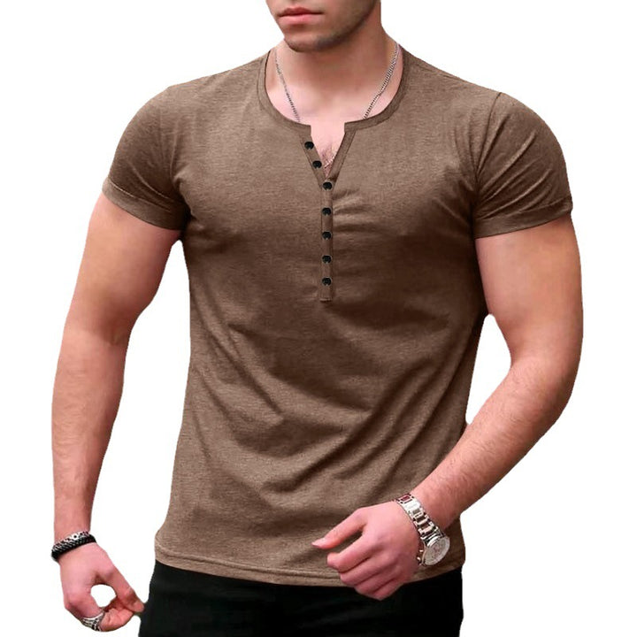 Men's Short Sleeve Shirt with Classic Collar and Fashionable Button Closure Lisslune