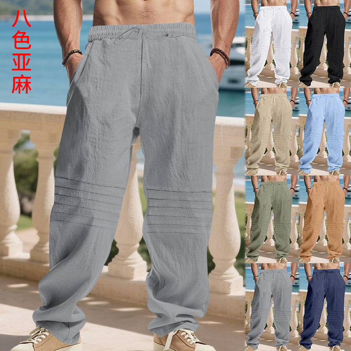 Men's leisure pants with elastic waistband and side pockets Lisslune