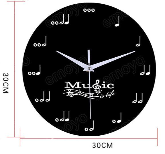 Lisslune | Music notes wall decoration quiet round clock