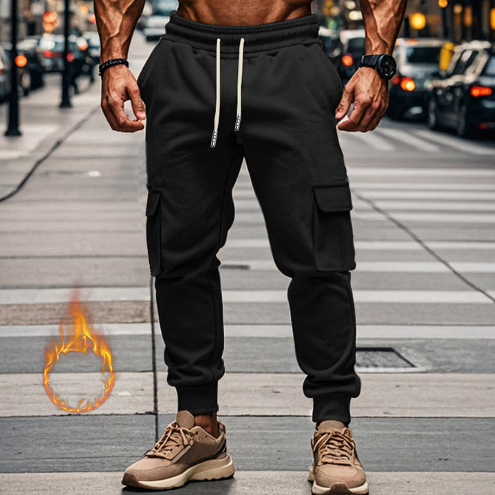 Men's Sporty Cargo Jogging Pants with Elastic Waistband and Practical Pockets Lisslune