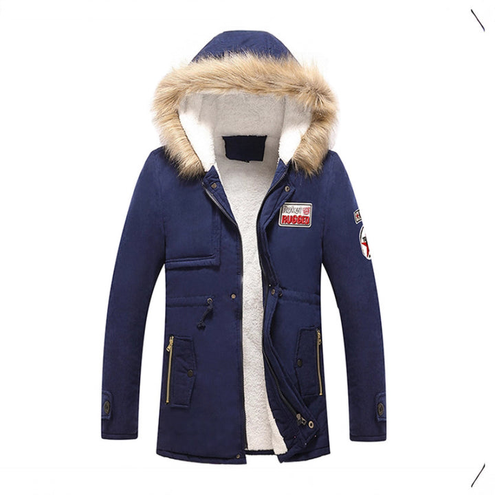 Men's fashion winter jacket with synthetic fur collar and practical pockets Lisslune