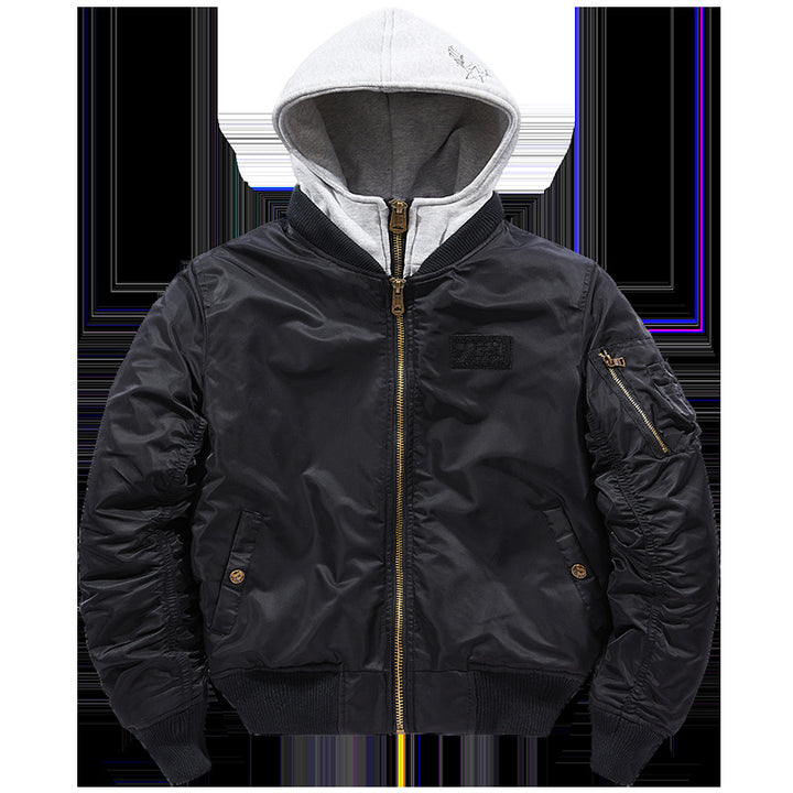 Men's bomber jacket with removable hood and practical pockets Lisslune