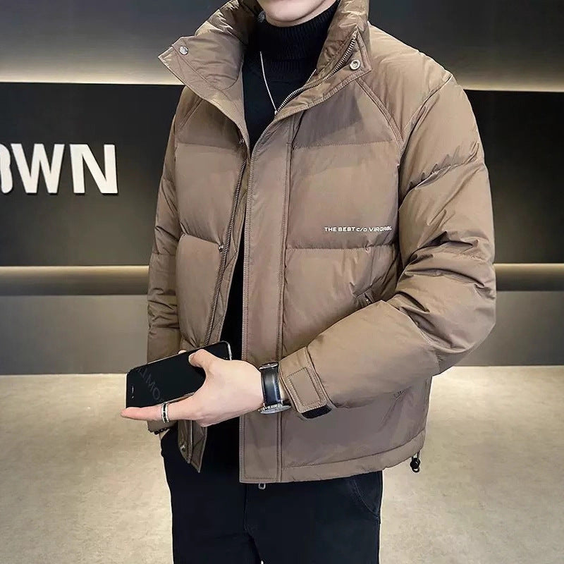 Men's Warming Padded Jacket with High Collar and Practical Pockets Lisslune