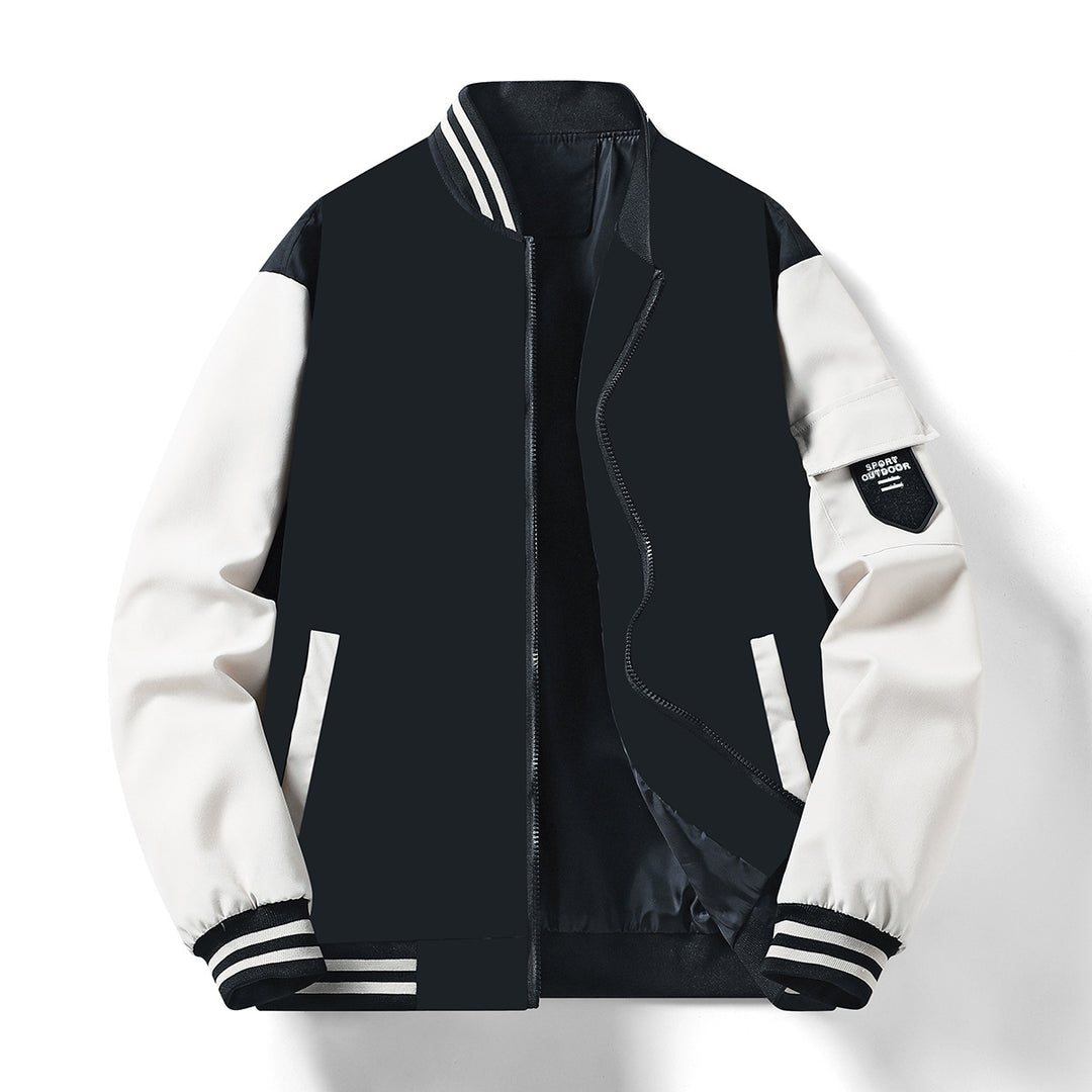 Men's fashionable bomber jacket with reflective accents and practical pockets Lisslune
