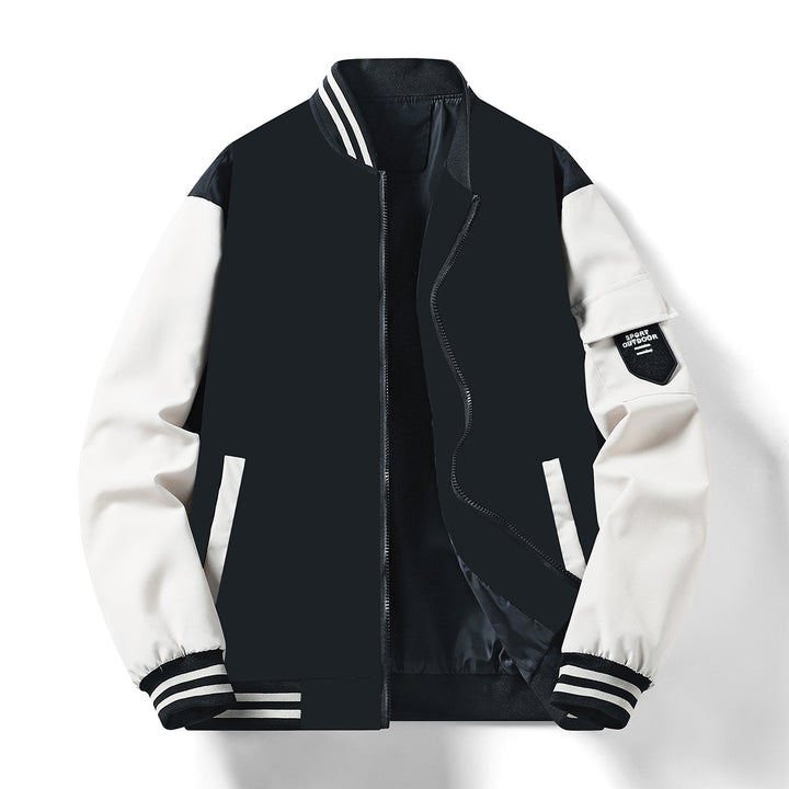 Men's fashionable bomber jacket with reflective accents and practical pockets Lisslune