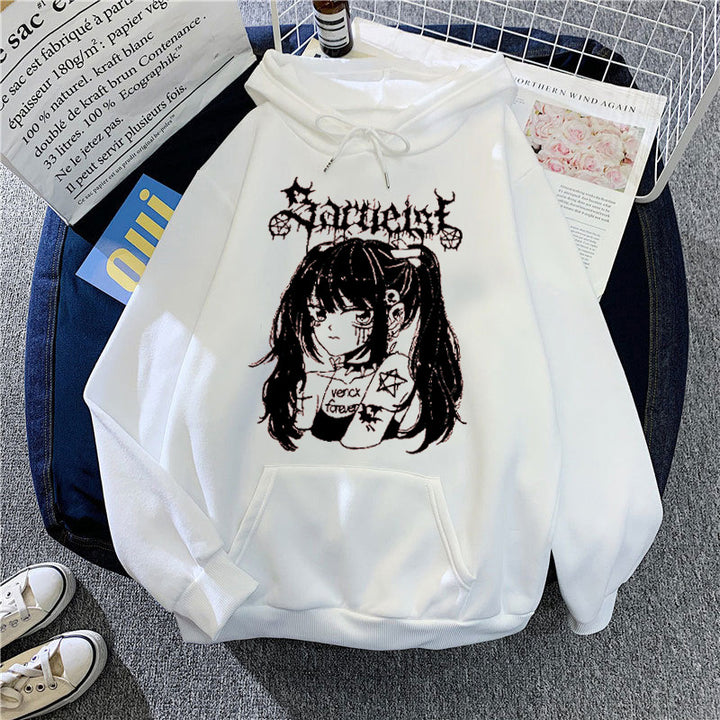 Women's hooded sweatshirt with unique artistic graphic design Lisslune