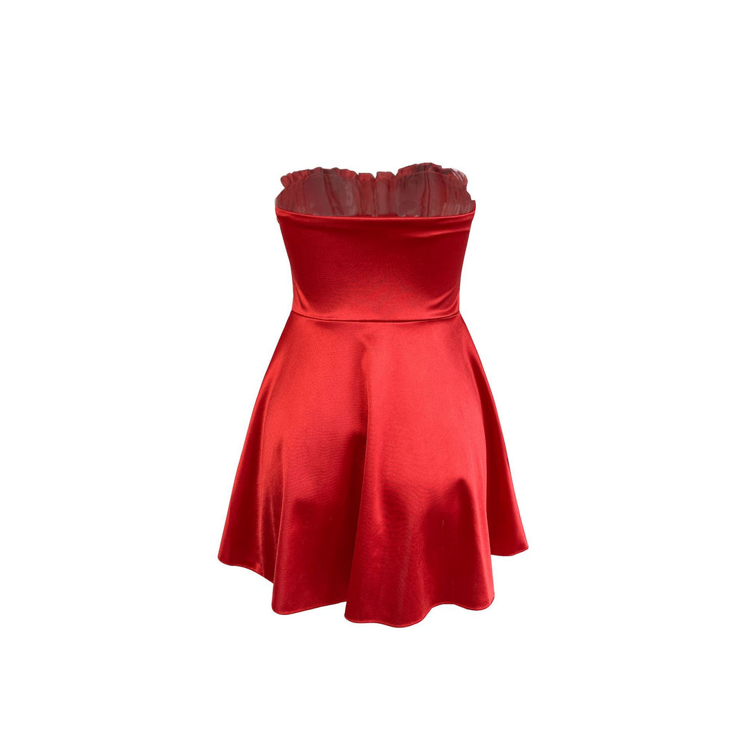 Damen Sommerliches Minikleid mit tailliertem Oberteil und schwingendem Rock Lisslune