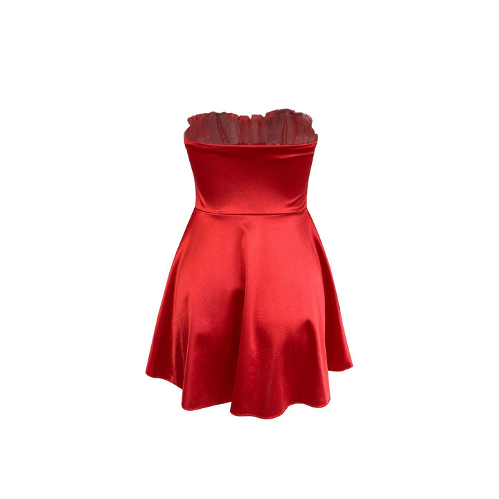 Damen Sommerliches Minikleid mit tailliertem Oberteil und schwingendem Rock Lisslune