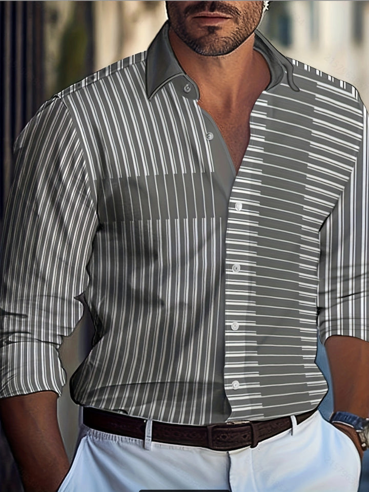 Men's shirt with modern brush pattern Lisslune