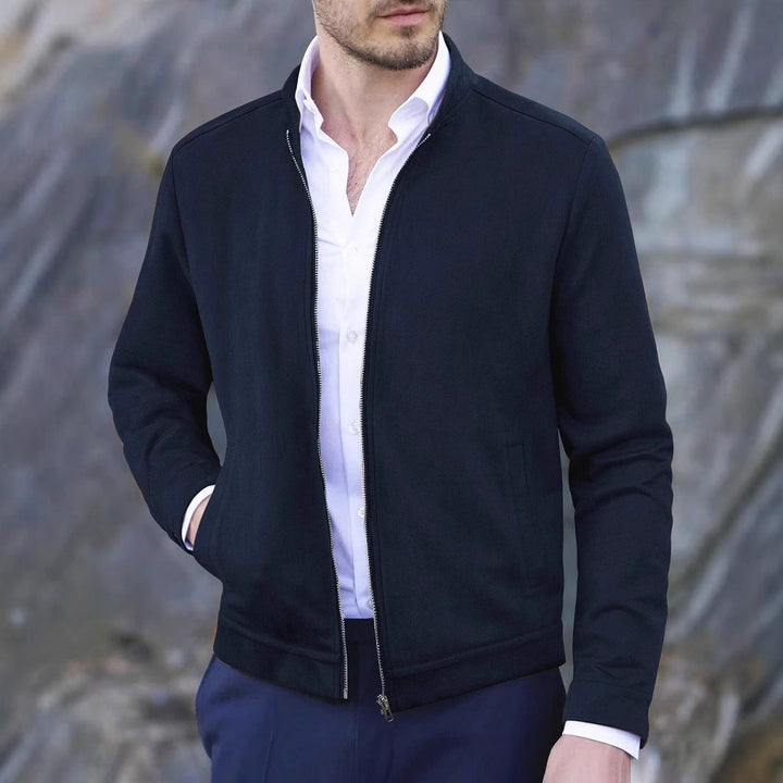 Men's casual fleece jacket with high collar and zipper Lisslune