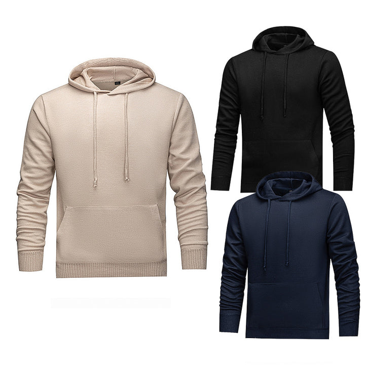 Men's Hooded Sweatshirt with Ergonomic Cut and Practical Kangaroo Pocket Lisslune