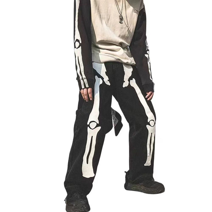 Women casual cargo pants with eye-catching skeleton design Lisslune