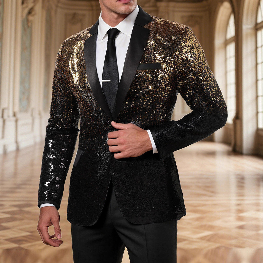 Men's elegant sequined blazer with luxurious accents Lisslune