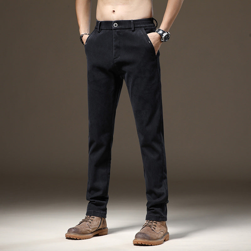 Men's Casual Chino Pants with Roll-Up Waistband and Elastic Material Lisslune