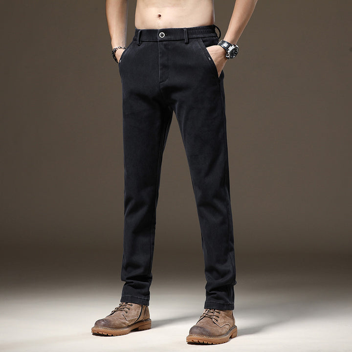 Men's Casual Chino Pants with Roll-Up Waistband and Elastic Material Lisslune