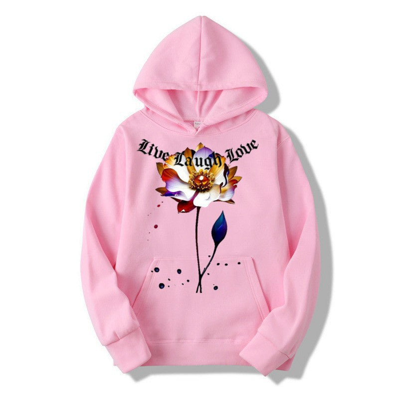 Women's Hoodie with Floral Artist Print Lisslune