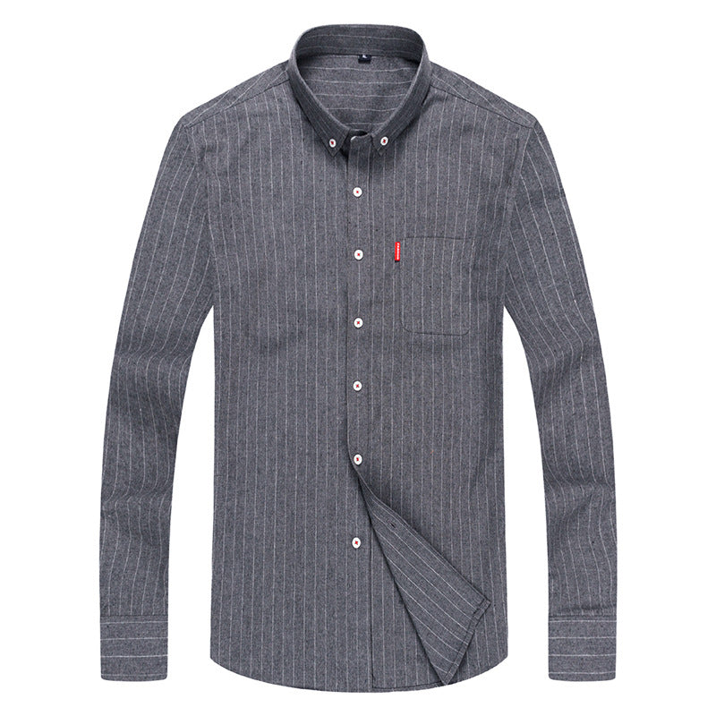 Men's Elegant Long Sleeve Shirt with Finest Striped Pattern Lisslune