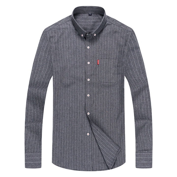 Men's Elegant Long Sleeve Shirt with Finest Striped Pattern Lisslune