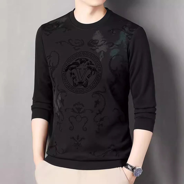 Men's stylish long sleeve shirt with impressive graphic print Lisslune