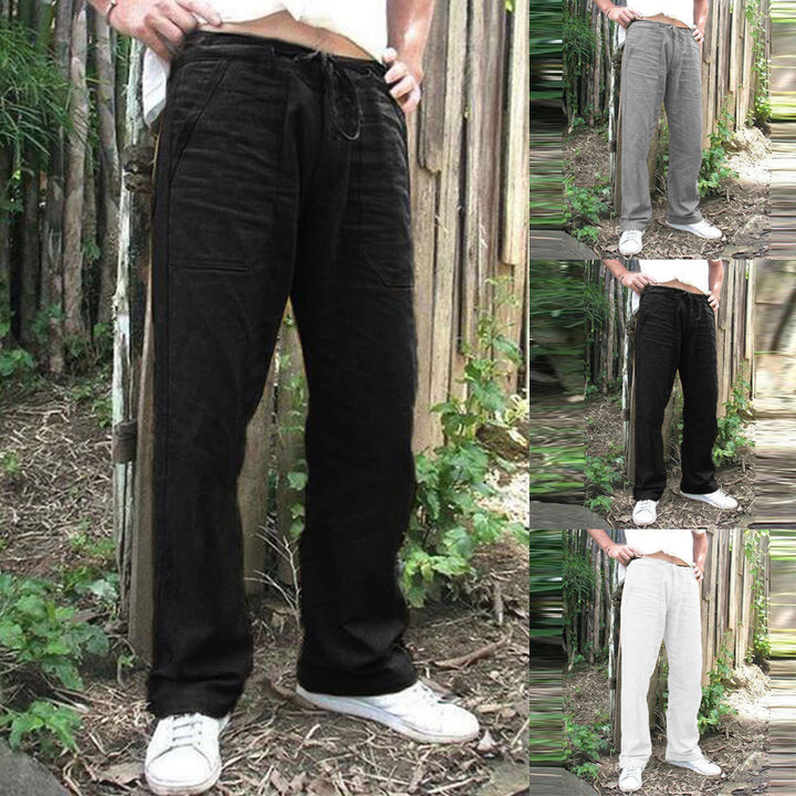 Men's casual leisure pants with practical drawstring and deep pockets Lisslune